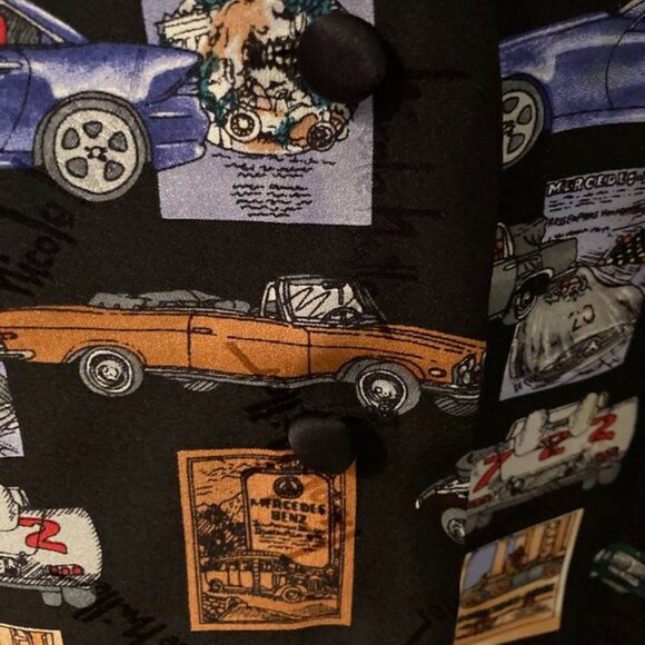 Nicole Miller Mercedes Benz 100% Silk Vest Car Rare 1995 Large L Excellent - Picture 4 of 8